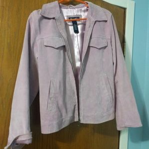 Millennial Pink suede leather womens jacket